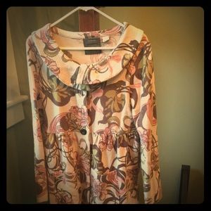 Anthropologie merino cardigan with peplum